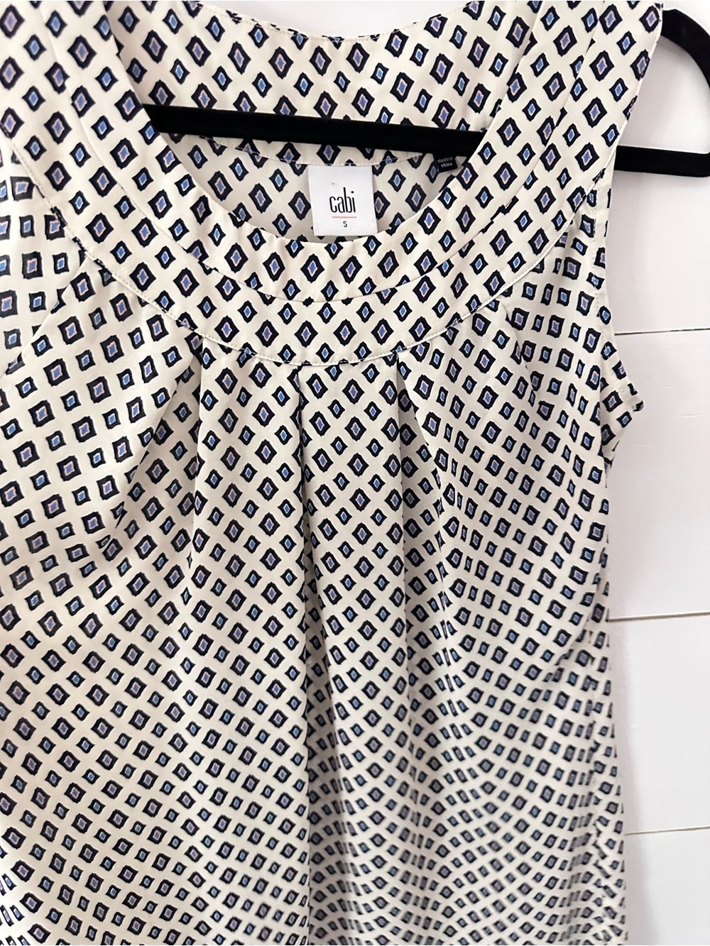 Cabi S #3272 cleo geometric diamond print retro tank coastal workwear classic - Picture 5 of 13